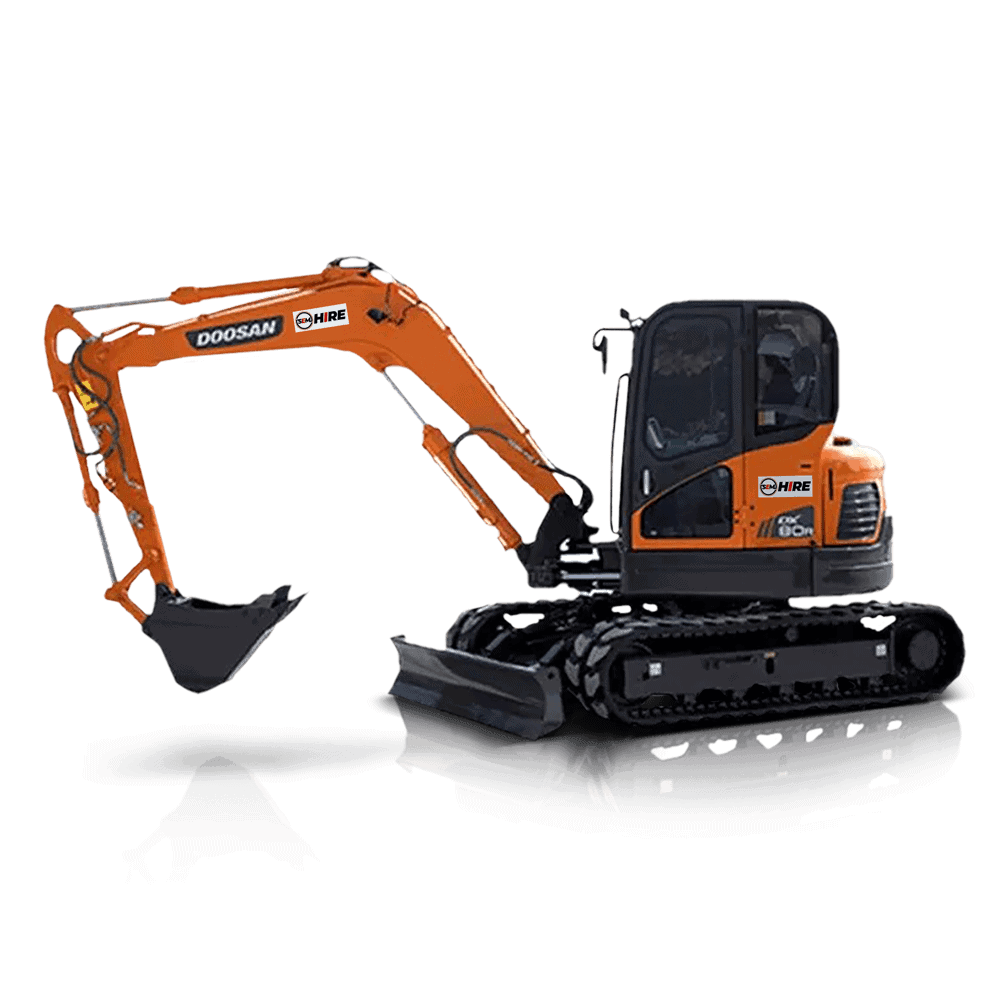 Compact, reliable mini excavator for construction and landscaping projects in Australia, available for short and long-term hire across major cities.