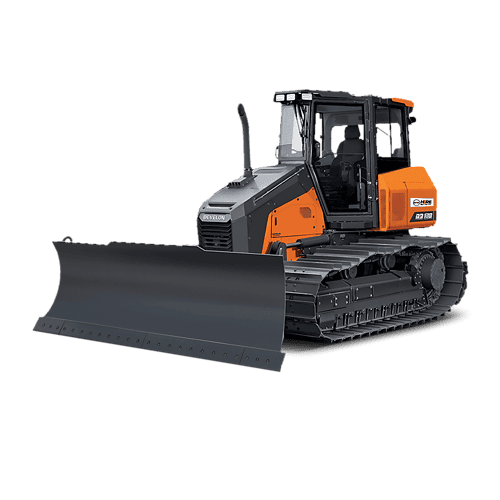 Excavator with bulldozer blade, ideal for construction projects, earthmoving, and site preparation. Heavy-duty machinery available for hire from SEM Hire in Australia.