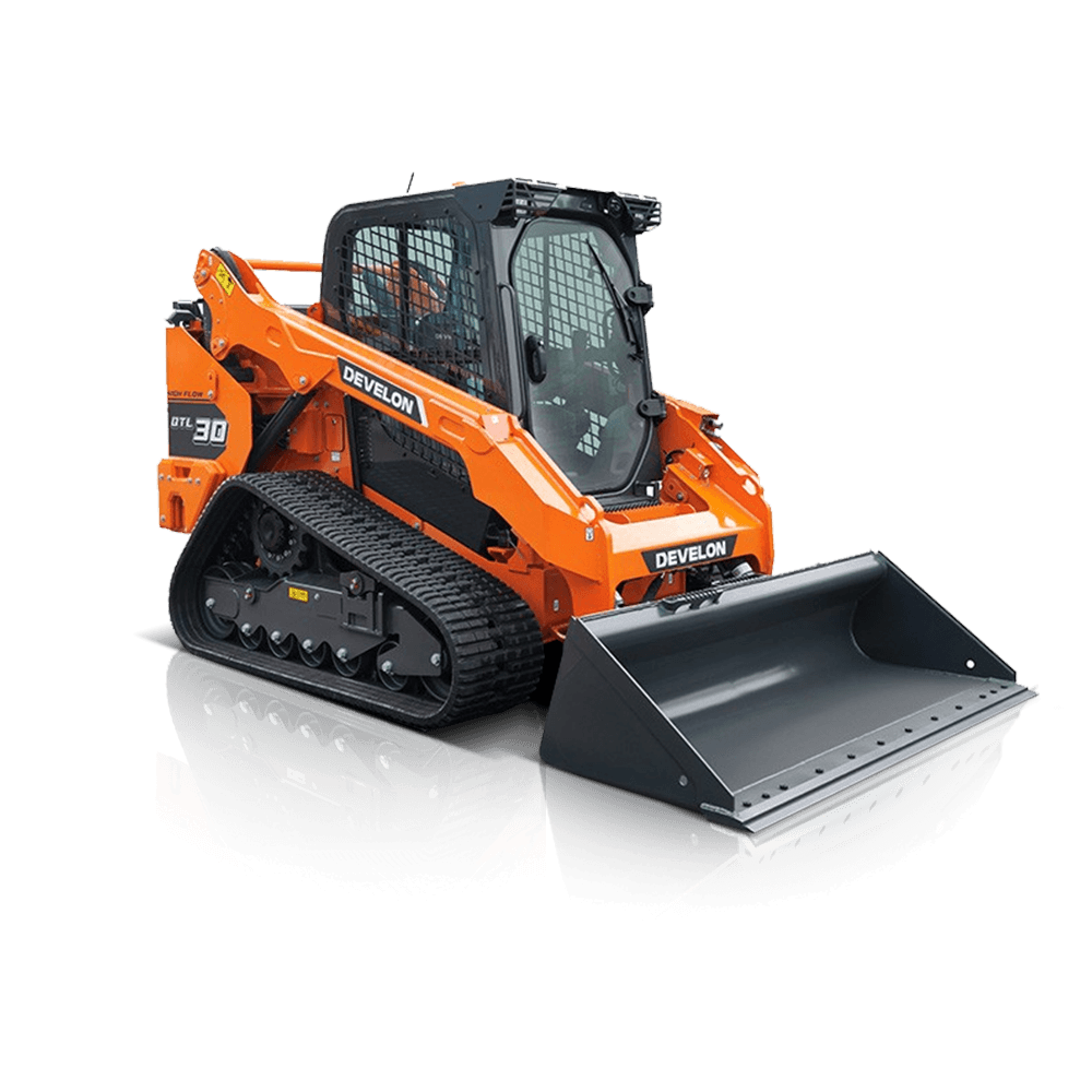 High-performance Develon DX42-7 mini loader with a 4.5-ton capacity, ideal for construction and landscaping projects. Perfect for dry hire, offering versatility and reliability on various job sites.