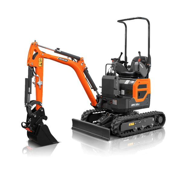Compact Develon DX42-7 mini excavator suitable for construction and landscaping projects. Perfect for dry hire, featuring easy operation and versatile digging capabilities.